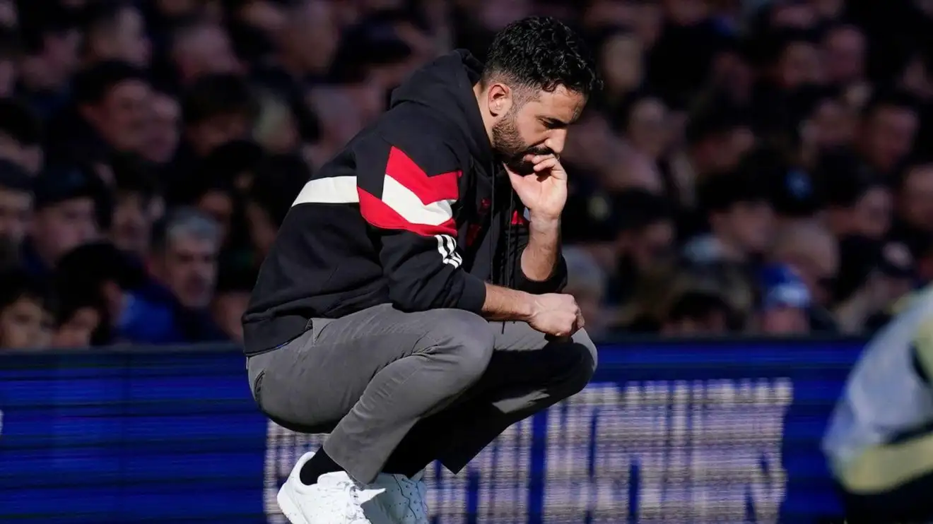 Man Utd fear 'key figure' in pursuit of Matheus Cunha 1 Individual Utd head educator Ruben Amorim appearances dejected during a suit