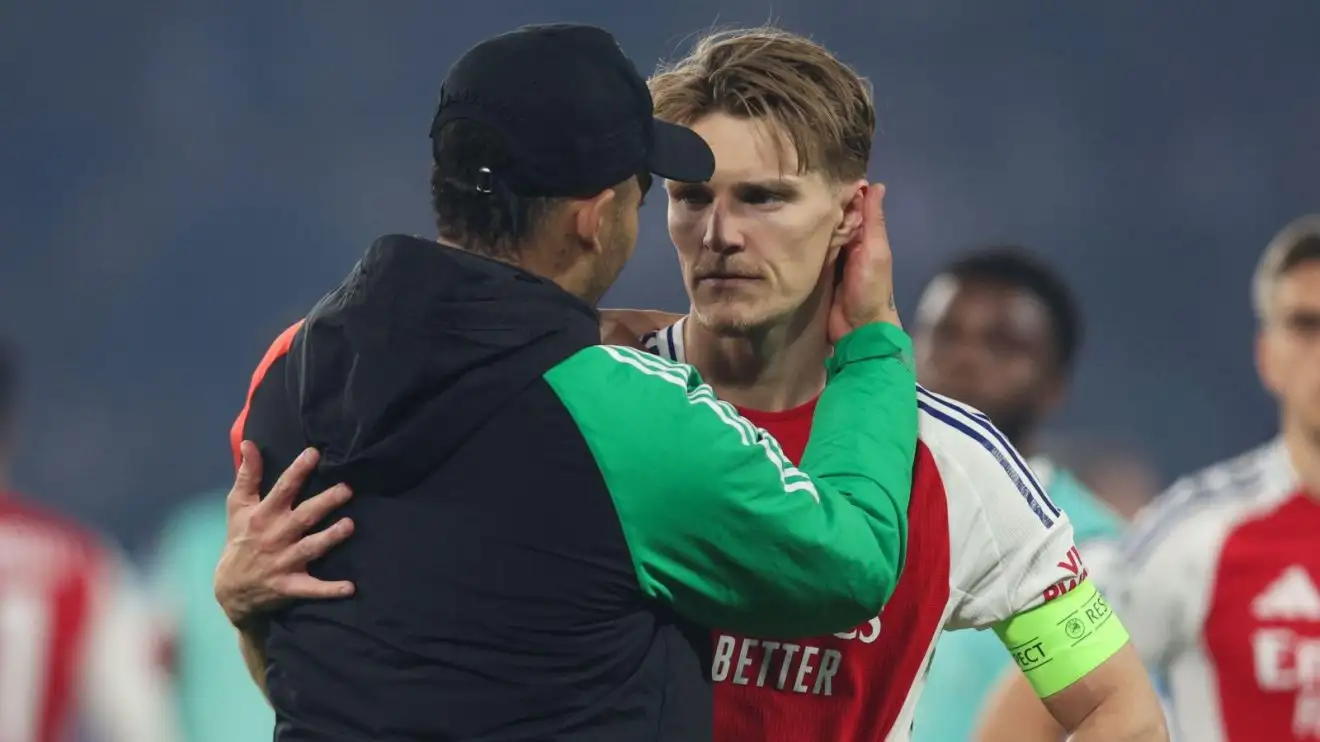 Arsenal to 'bin' five players in ruthless summer overhaul? 1 An Arsenal consultant talks to a dejected Martin Odegaard