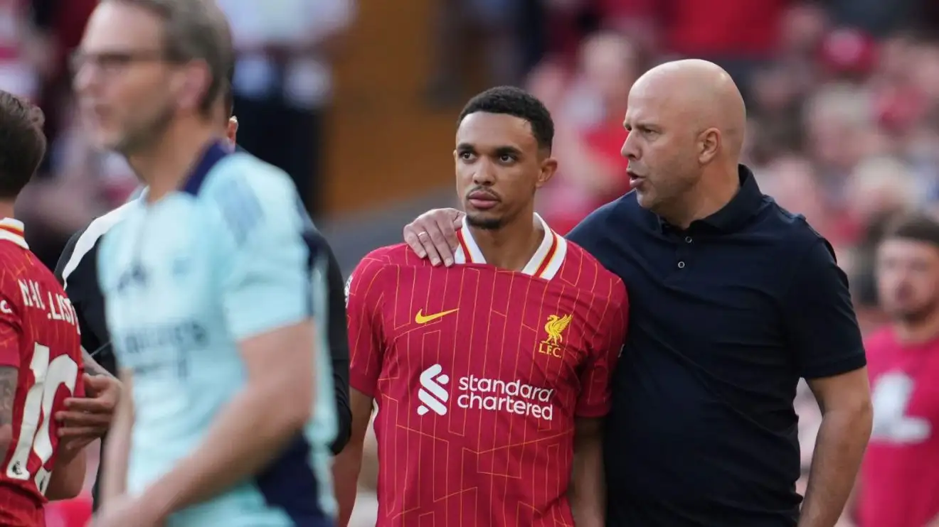 'Pathetic, ungrateful' Liverpool fans 'thrown under a bus' by Arne Slot 1 Trent Alexander-Arnold and Arne Slot