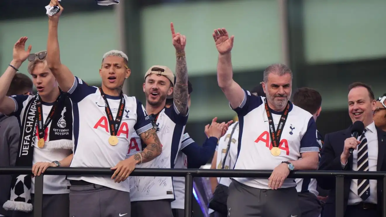 Postecoglou jokes third Spurs season could see 'main character killed off' 1 Bolsters elevation pooch Ange Postecoglou celebrates pleasing the Europa League