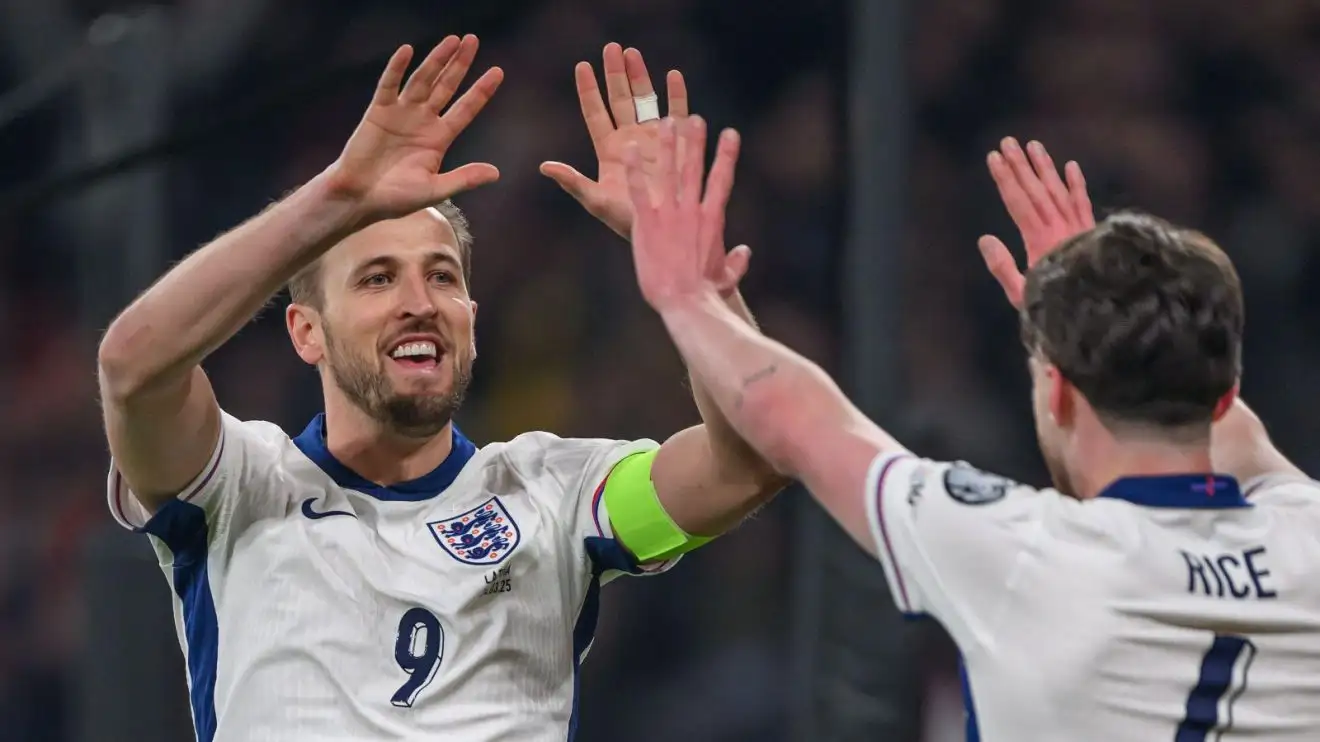 England 'blueprint' clear as 'absurd notion' over Tuchel failure dispelled 1 England players Harry Kane and Declan Rice rejoice