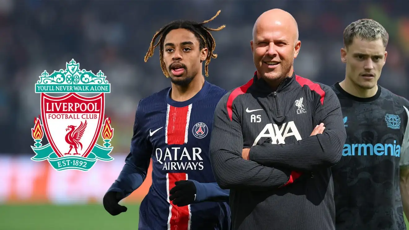 Liverpool 'set to swoop' for £100m forward after Wirtz transfer with spending to exceed £300m 1 Liverpool apex mutt Arne Port wwith Bradley Barcola and Florian Wirtz.
