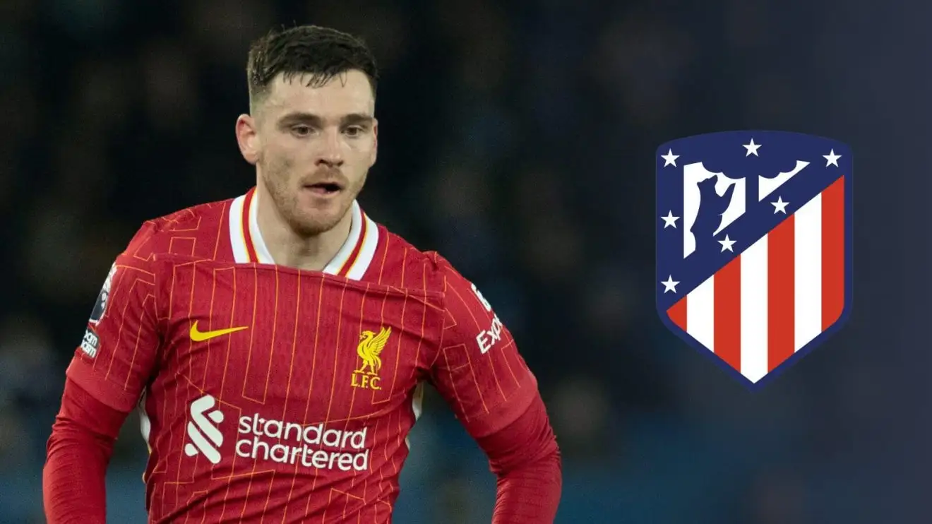 Robertson to Atletico? Liverpool legend 'keen' on move 1 Liverpool protector Andy Robertson through the Atletico Madrid badge