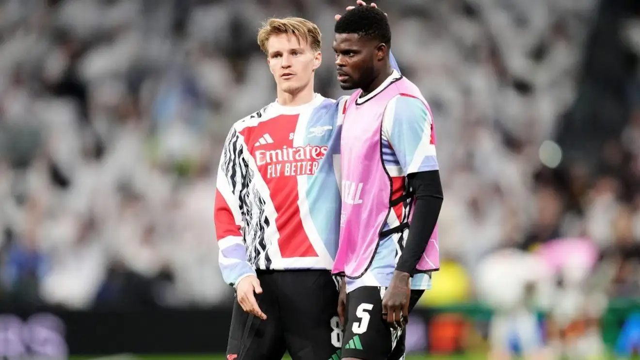 Partey over: Arsenal midfielder to leave for free this summer 1 Arsenal midfielders Martin Odegaard and also Thomas Partey warmth upward before a match