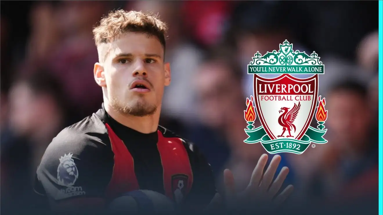 Liverpool: Orstein reveals 'agreement reached' for £40m Bournemouth star 1 Milos Kerkez and also the Liverpool badge.
