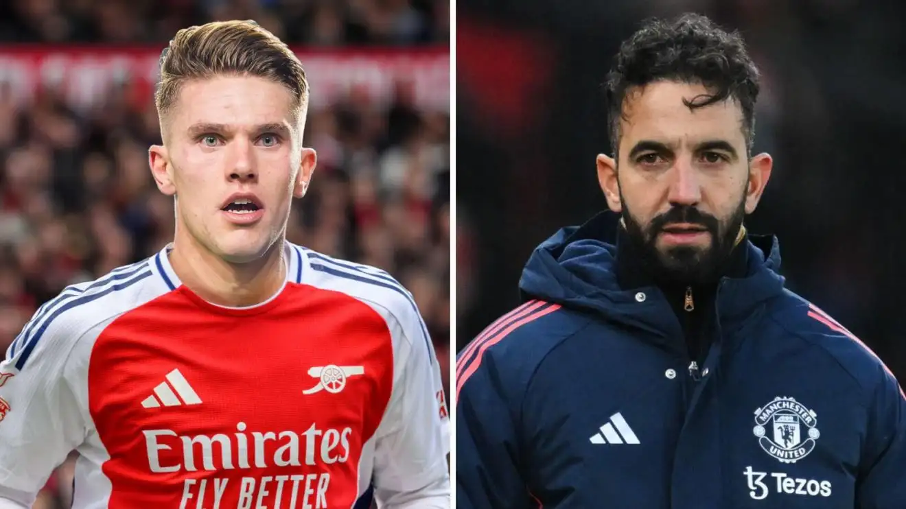 Man Utd accept defeat to Arsenal as Gyokeres chooses 'dream' transfer 1 Viktor Gyokeres (disclaimed) in an Arsenal shirt and Ruben Amorim (relevant)