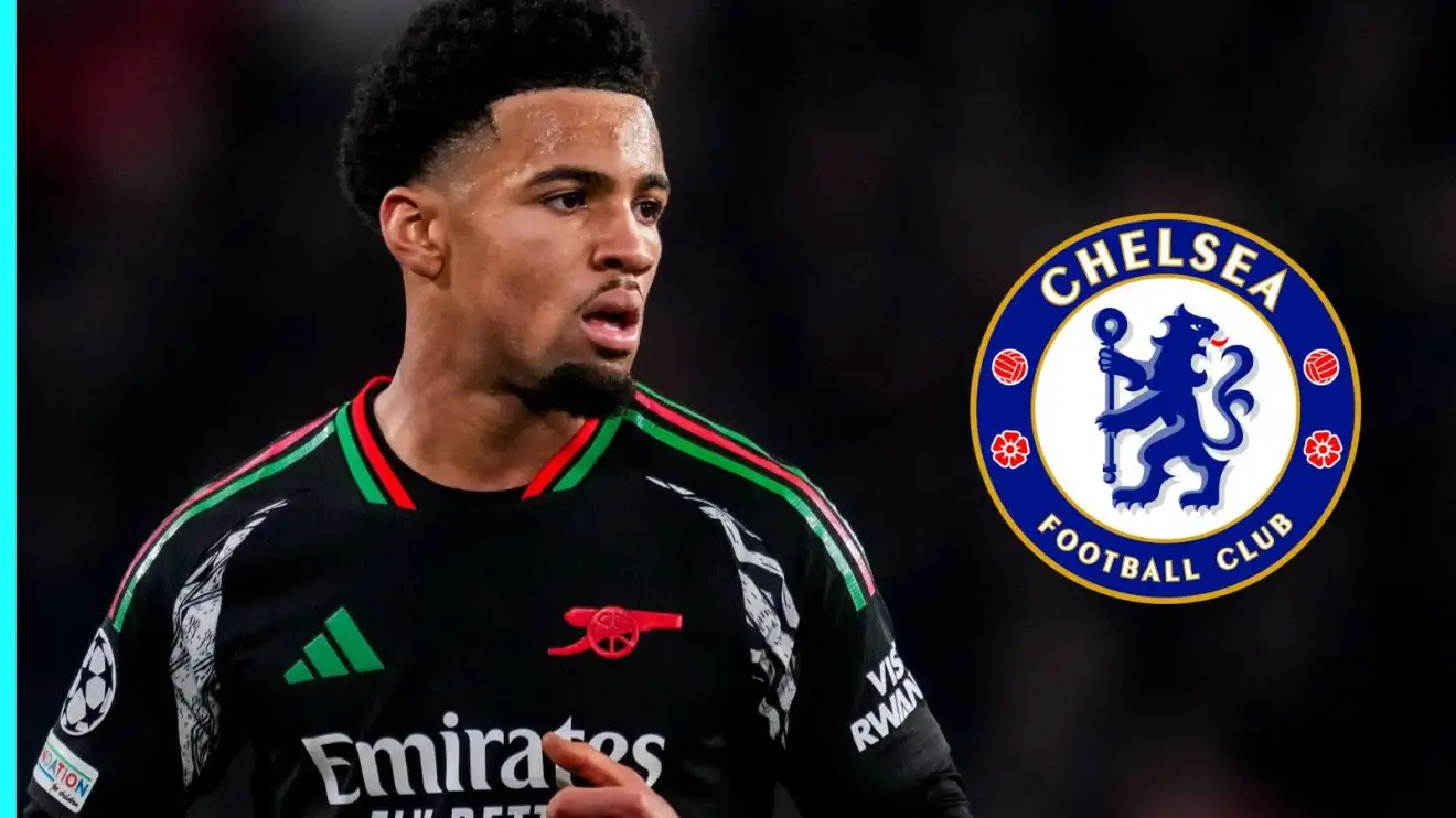 Arsenal ‘going to lose’ £47m star as Chelsea ‘show interest’ 1 Arsenal midfielder Ethan Nwaneri with the Chelsea badge