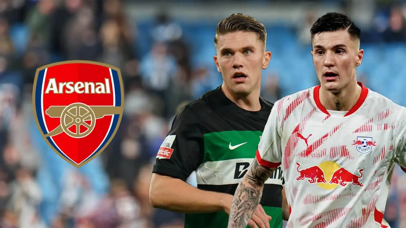 Arsenal 'worried' over Isak 'explosion' repeat with 'ludicrous' Sesko 1 Benjamin Sesko and Viktor Gyokeres via the Arsenal badge