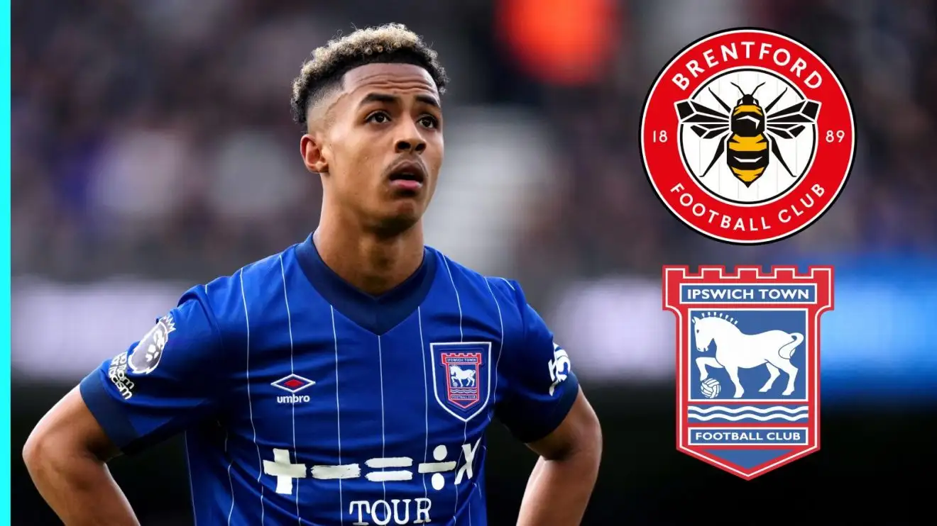 Brentford 'expected' to move for Ipswich star after Man Utd Mbuemo deal 1 Omari Hutchison via the Brentford and Ipswich badges