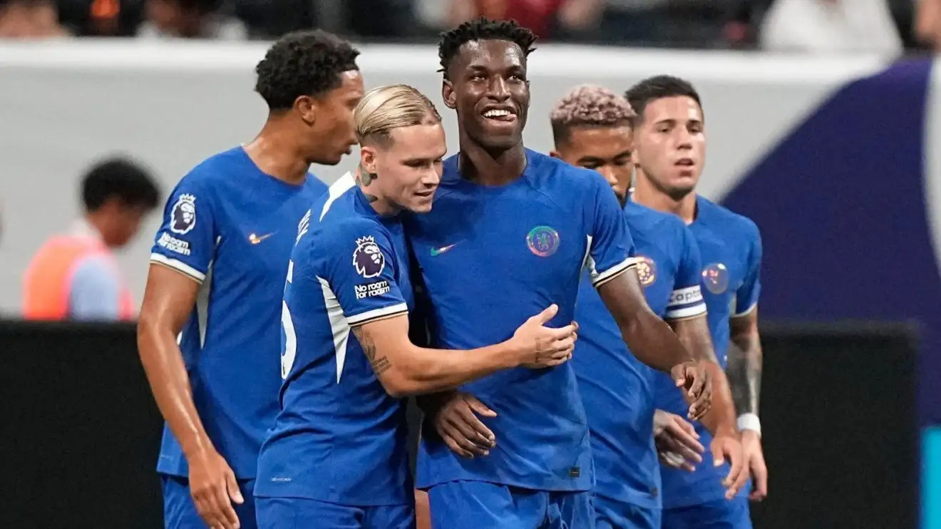 Newcastle turn to Chelsea, Villa forwards after Wissa transfer twist 1 Newcastle target Nicolas Jackson celebrates a plan donning his Chelsea team-accomplices