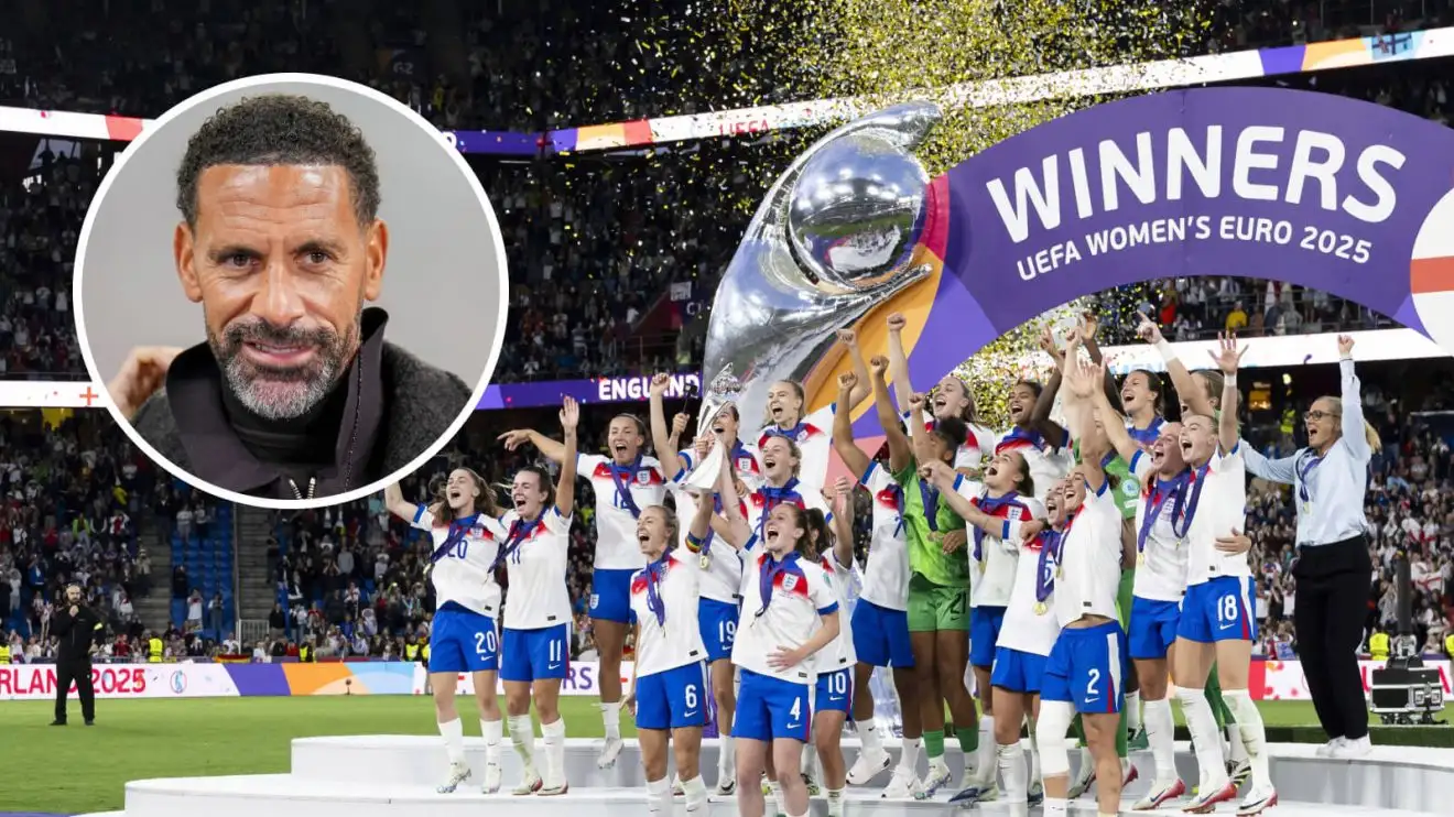 BBC 'slammed' by Rio and told to 'grow up'... 1 England ladies with Rio Ferdinand.