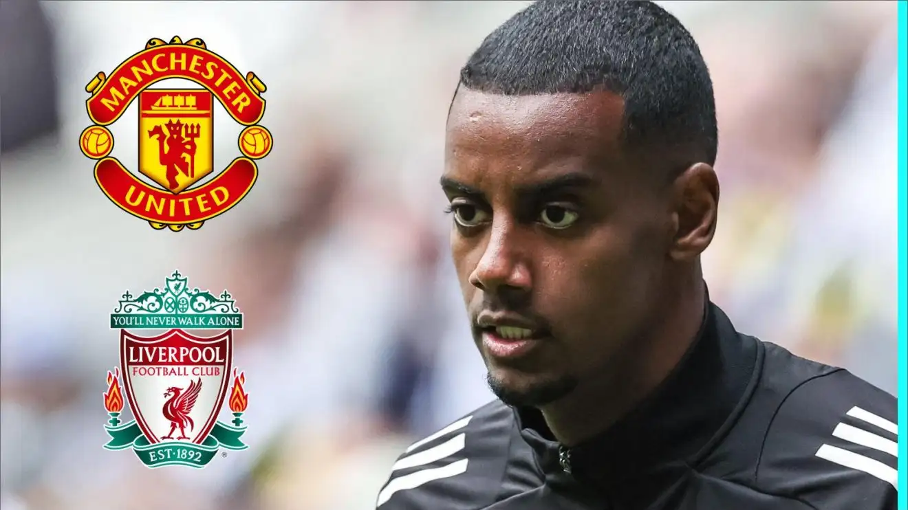 Liverpool, Isak have contract 'agreement' as Man Utd 'enquiry' rejected 1 Alexander Isak with the Man Utd and also Liverpool badges
