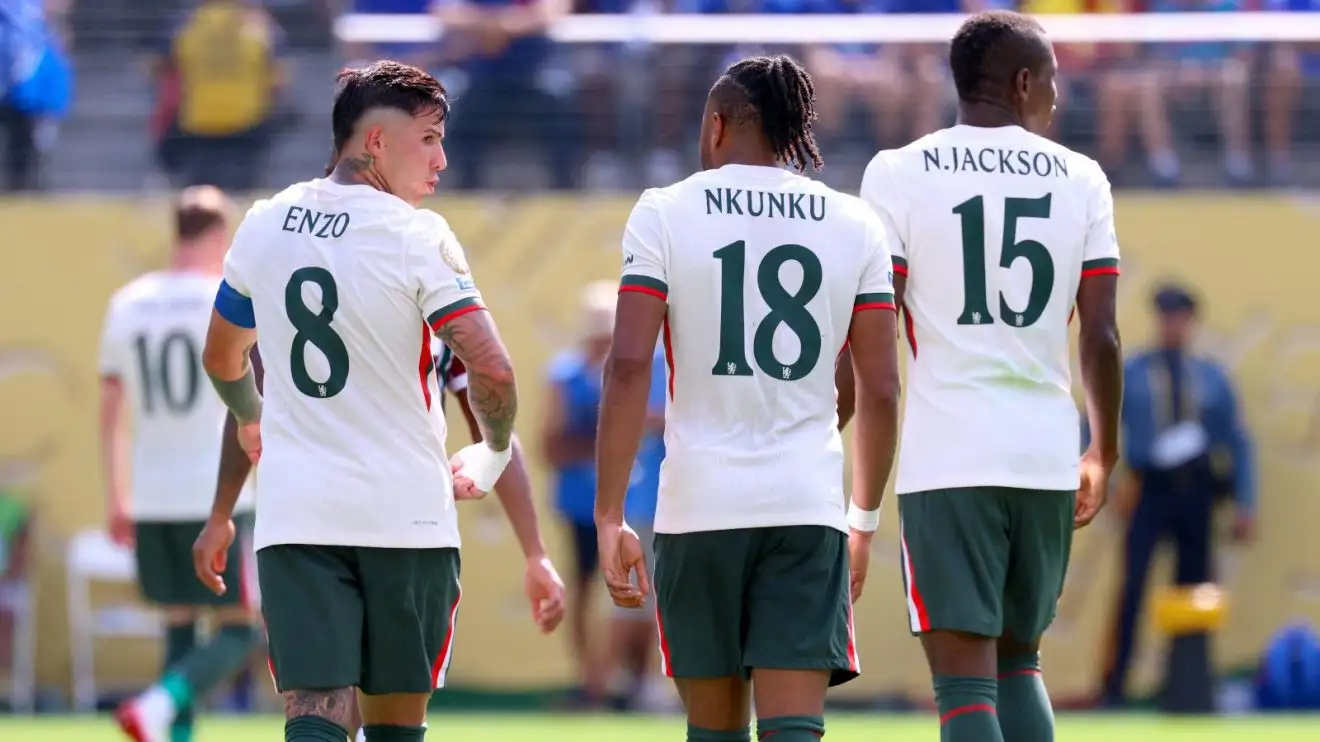 Tottenham register shock interest in Chelsea forward after missing out on Eze 1 Chelsea triad Enzo Fernandez, Christopher Nkunku as well as Nicolas Jackson during a match