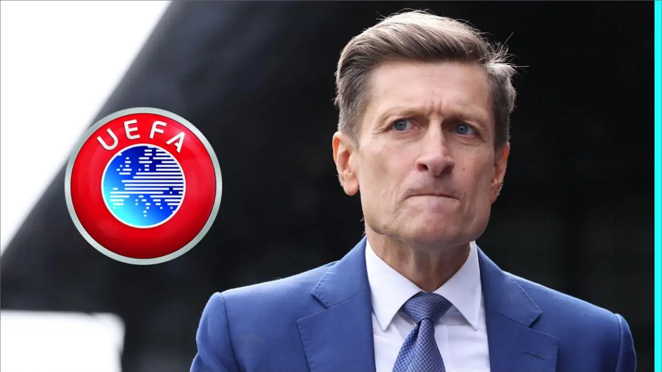 UEFA chief tells Crystal Palace 'not our fault' after missing out on Europa League 1 Crystal Royal residence's Steve Church wearing the UEFA logo