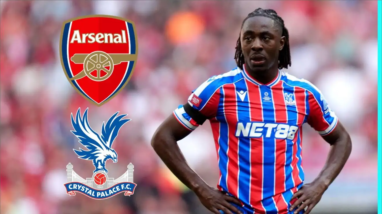 Arsenal legend tells Eberechi Eze to reject move with World Cup 'risk' 1 The Arsenal and Crystal Palace logo models along with Eberechi Eze