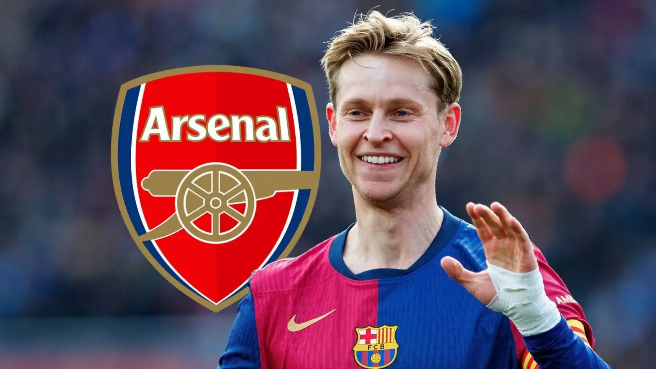 Arsenal 'want to sign' Barcelona superstar in 'perfect' transfer for 'excited' Arteta 1 Barcelona midfielder Frenkie de Jong doning the Arsenal badge