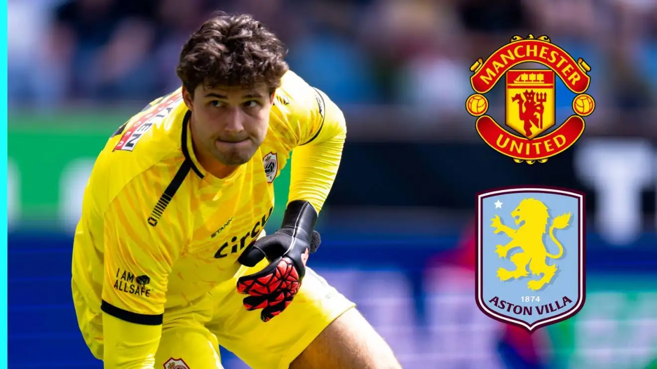 PL club 'bitter' over Man Utd 'pulling power' after back-to-back record worst seasons 1 Senne Lammens doning the Man Utd and Aston Suite badges