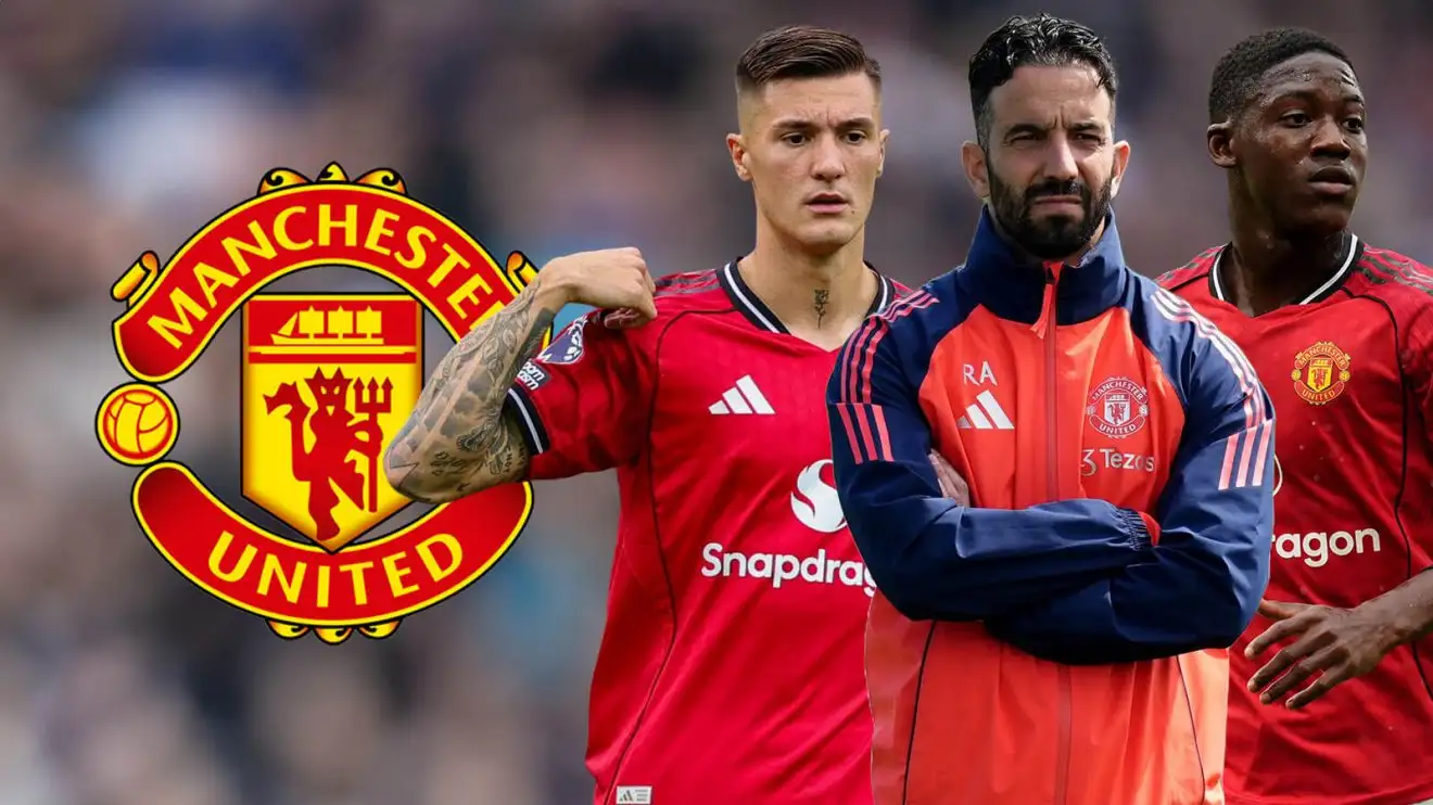 Benjamin Sesko mask slips as Kobbie Mainoo move 'blocked' by Sir Jim! 1 Benjamin Sesko, Ruben Amorim and also Kobbie Mainoo.