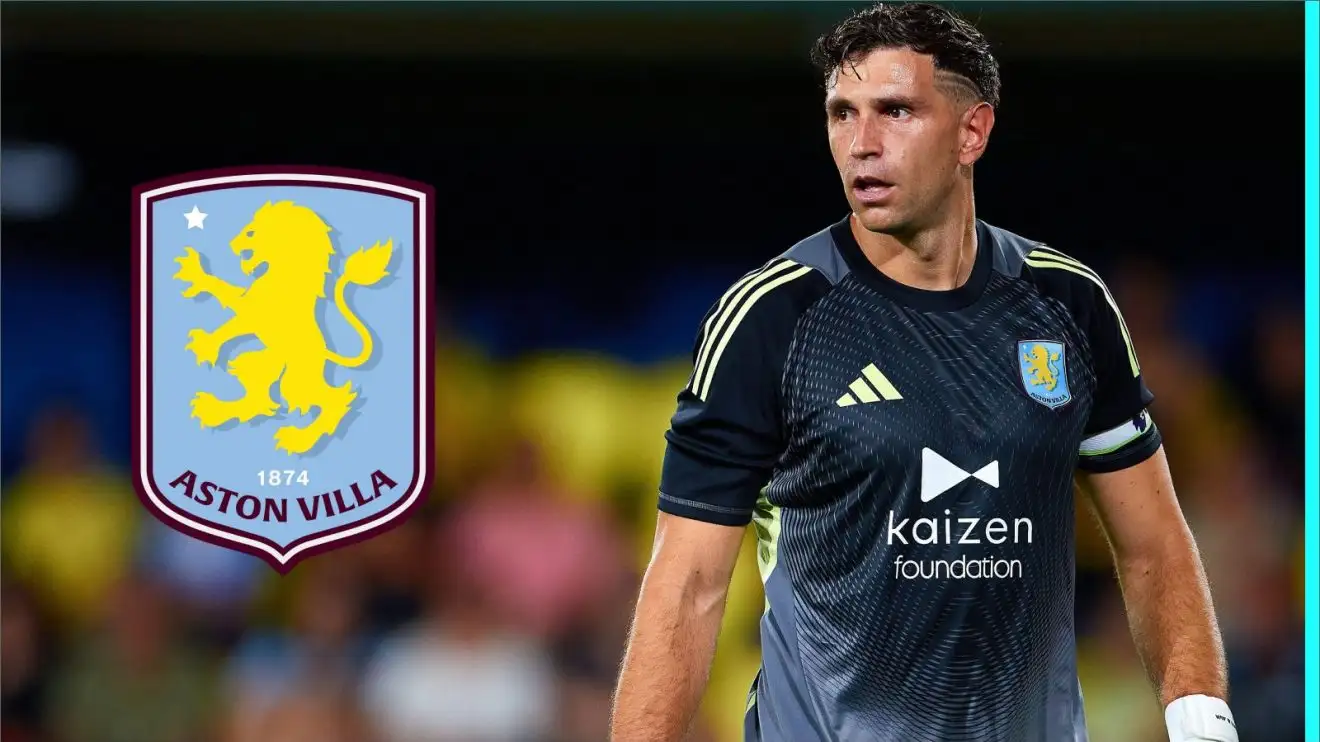 Villa make Martinez decision after clear Man Utd transfer dream 1 Emiliano Martinez donning the Aston Suite badge