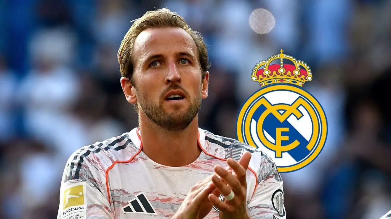 Real Madrid 'not giving up' on Harry Kane transfer despite Barcelona 'agreement' 1 Harry Kane with the Real Madrid badge