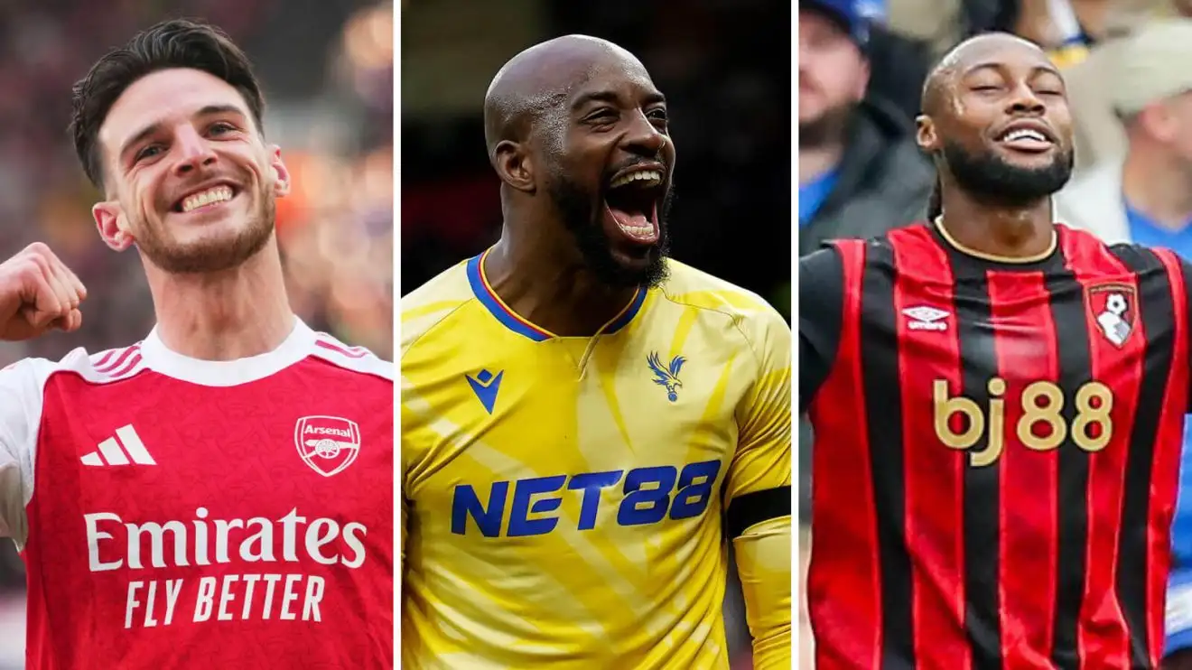 Arsenal, Crystal Palace and Bournemouth players celebrate.