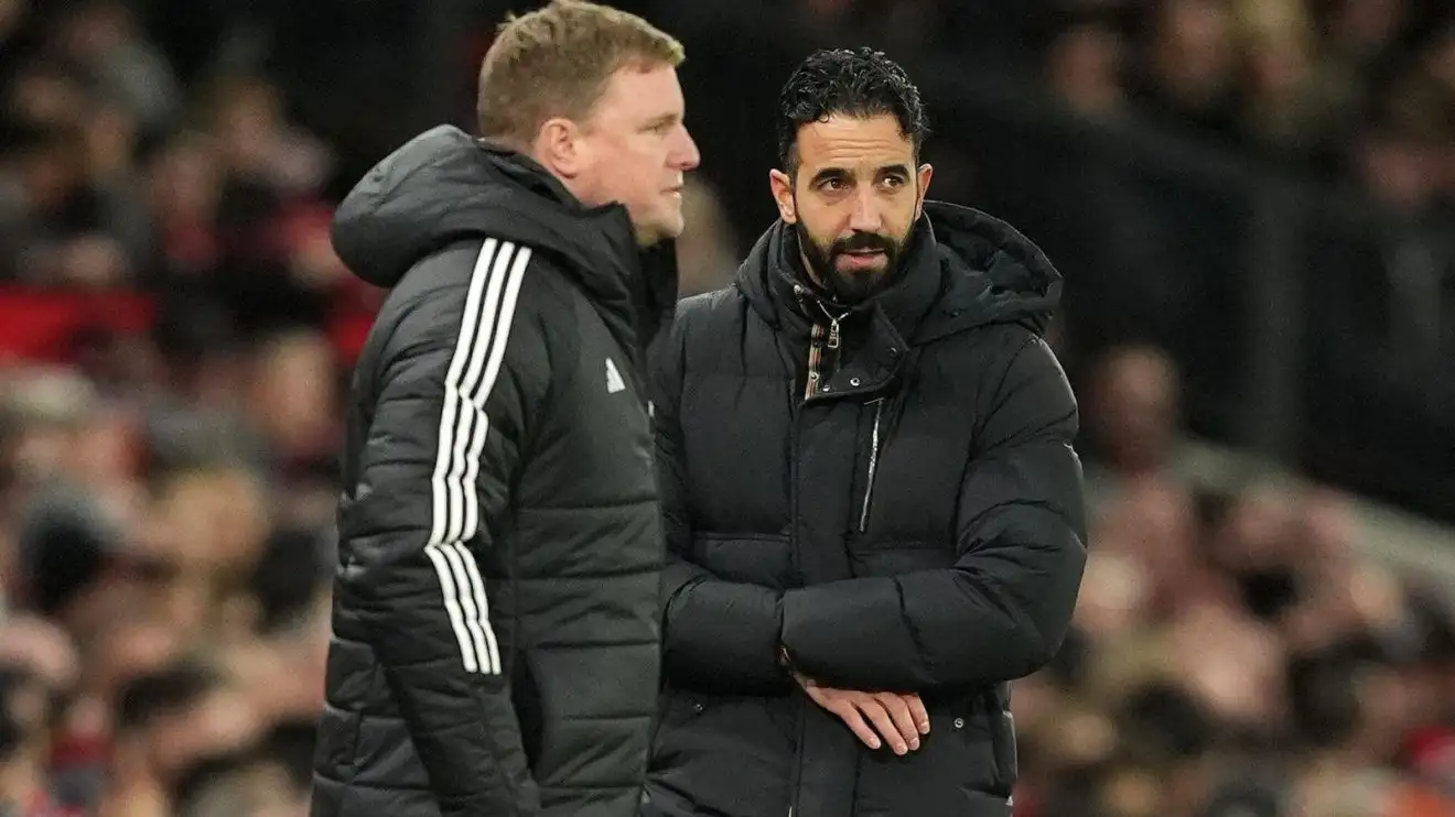 Eddie Howe 'all in' on Newcastle as Man Utd target quashes Amorim replacement talk 1 Male Utd head veteran Ruben Amorim and Newcastle boss Eddie Howe throughout a match