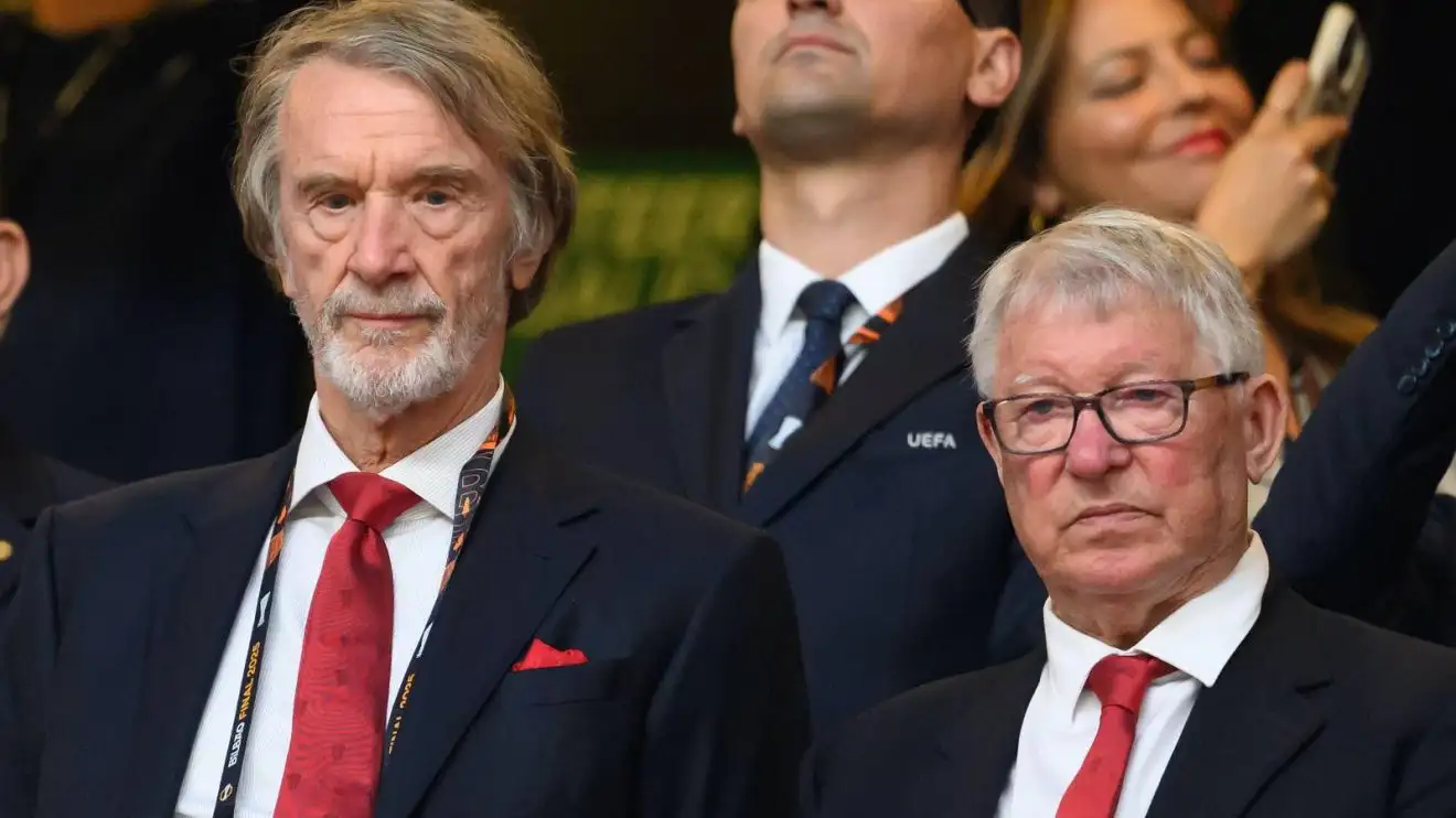 Man Utd have been 'too big to fail' for 12 years now; what a myth... 1 Guy Utd co-vendor Sir Jim Ratcliffe and Sir Alex Ferguson