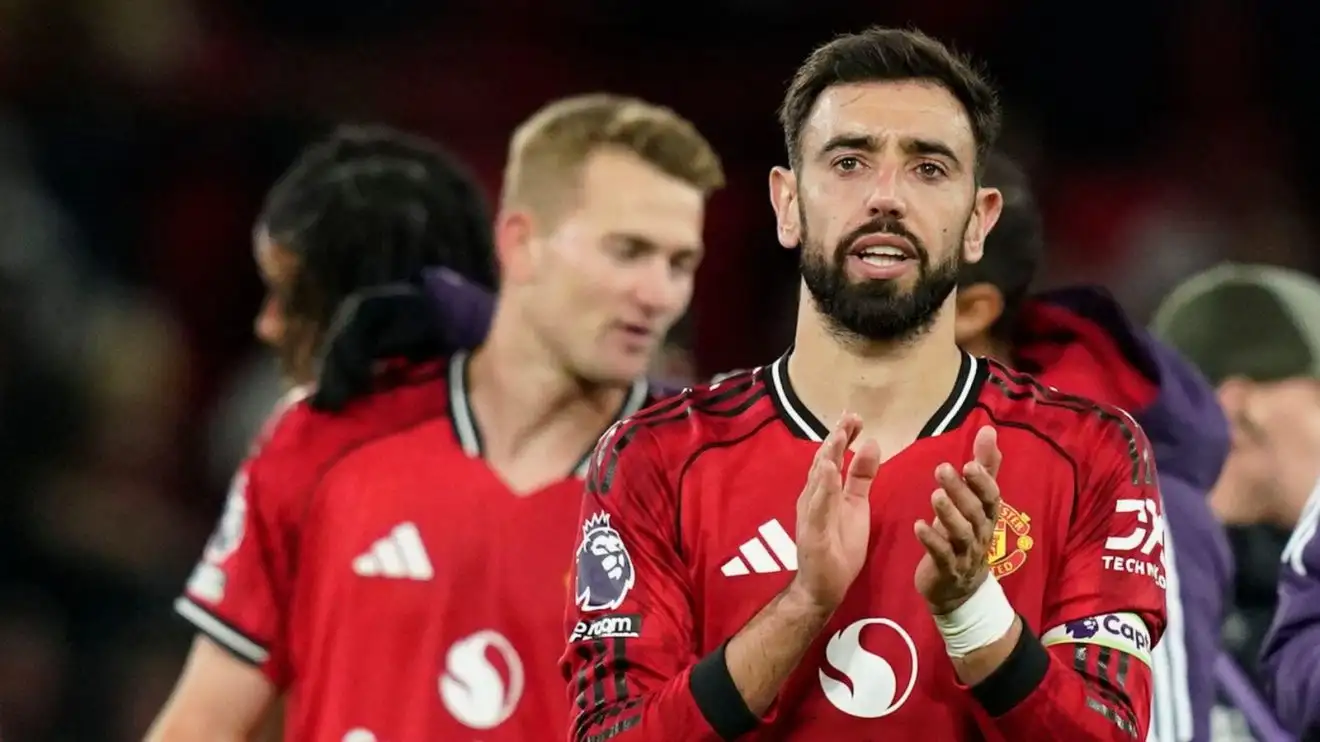 Are Man Utd still waiting for a Ruben Amorim win? 1 Bruno Fernandes and also Male Utd commemorate
