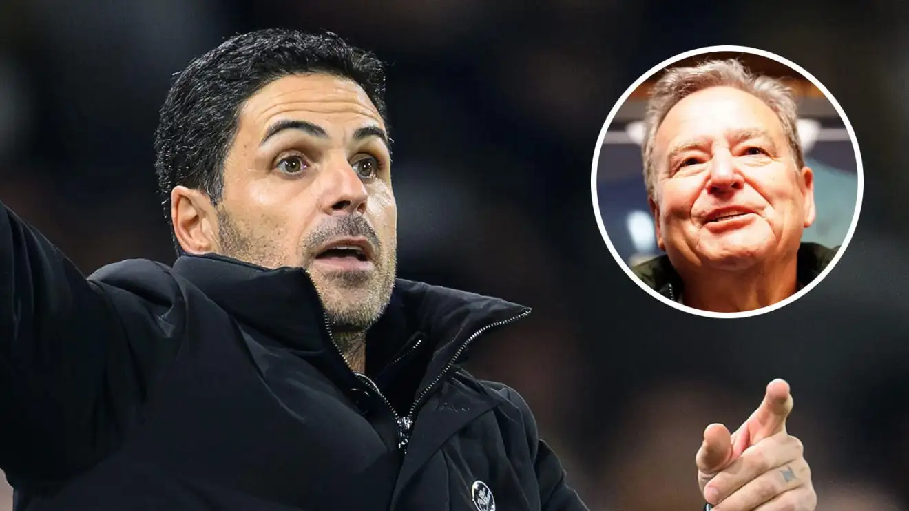 Arsenal boss Mikel Arteta and Jeff Stelling
