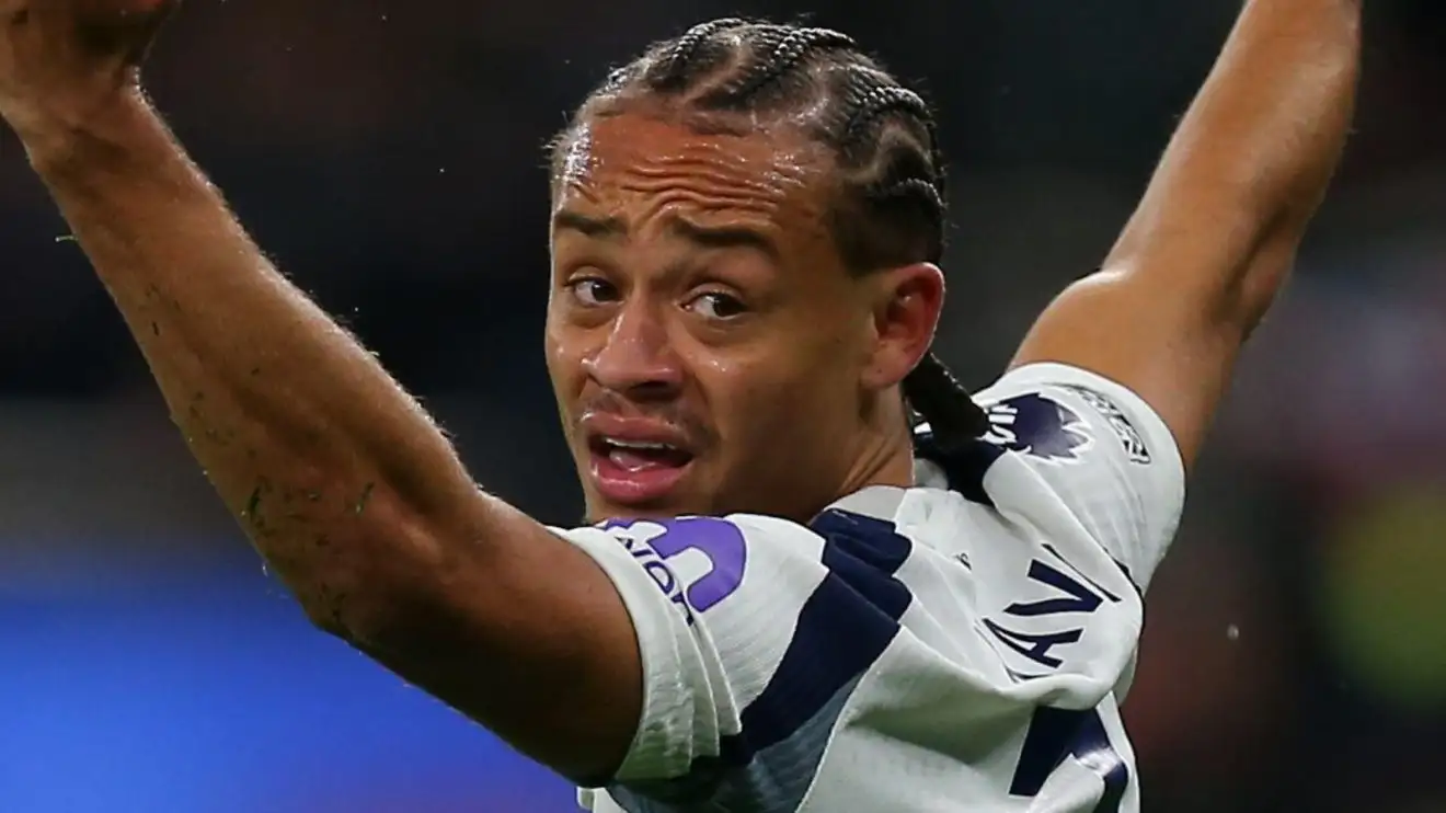 Spurs player Xavi Simons protests