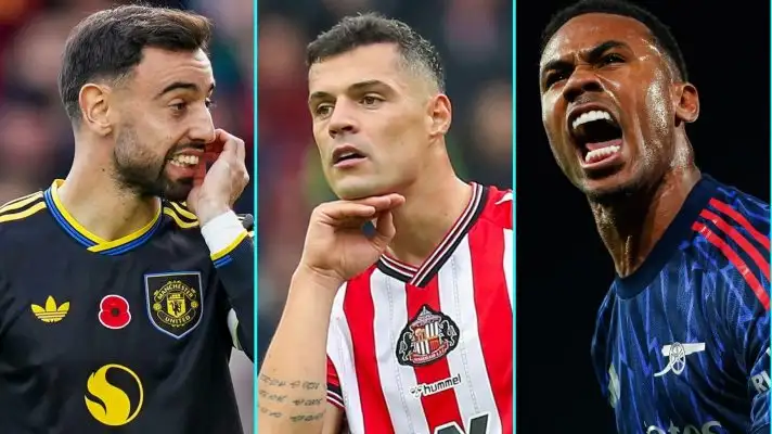 Bruno Fernandes, Granit Xhaka and Gabriel.