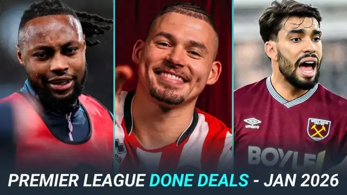 Done deals graphic with Antoine Semenyo, Kalvin Phillips and Lucas Paqueta