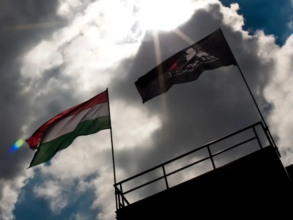 Hungaroring with flags