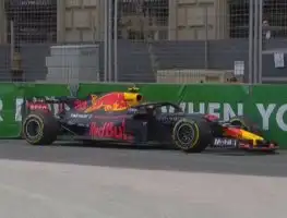 Verstappen in the barriers in Baku