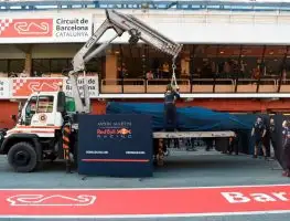 Gasly shunts into barrier, Ricciardo rear wing fails