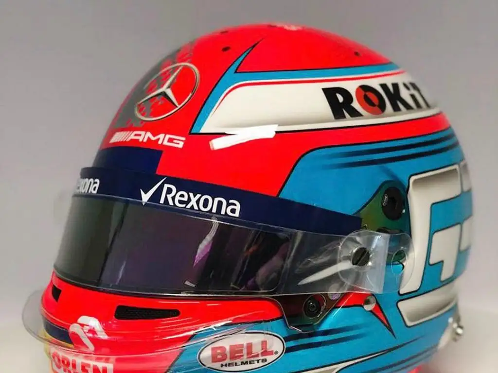 George Russell 1000th race helmet