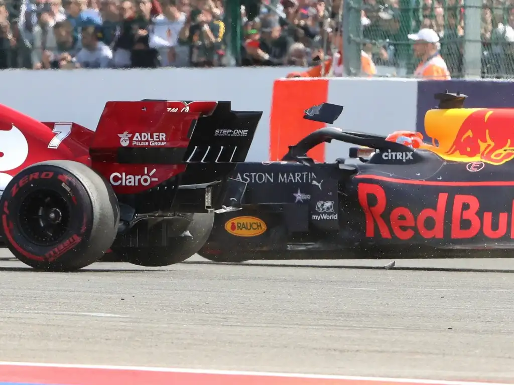 Max Verstappen retired after contact with Kimi Raikkonen on Lap 1 of the Belgian GP.