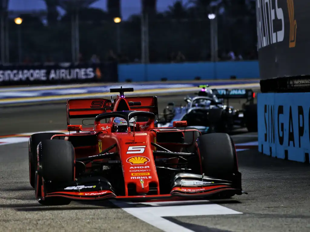 Sebastian Vettel under lights