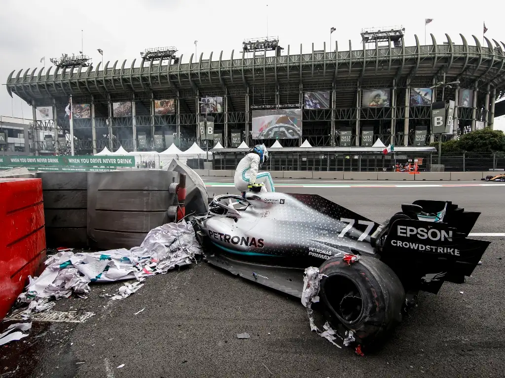 Valtteri Bottas Mercedes crash in Mexico