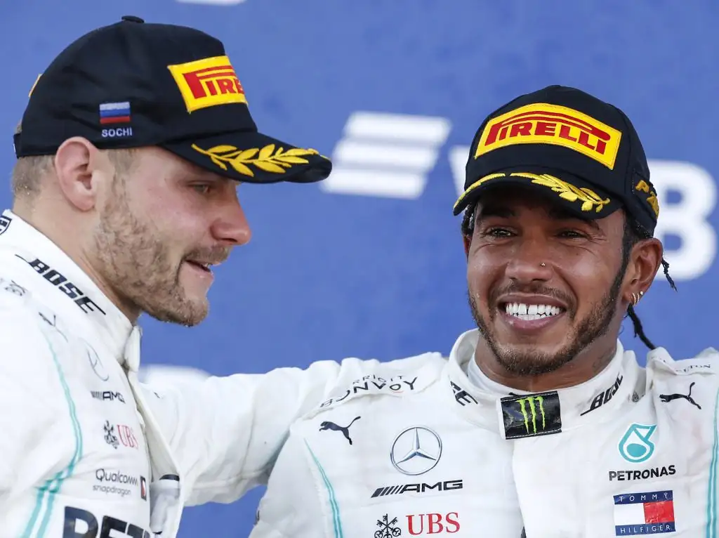 Valtteri-Bottas-and-Lewis-Hamilton-podium-PA