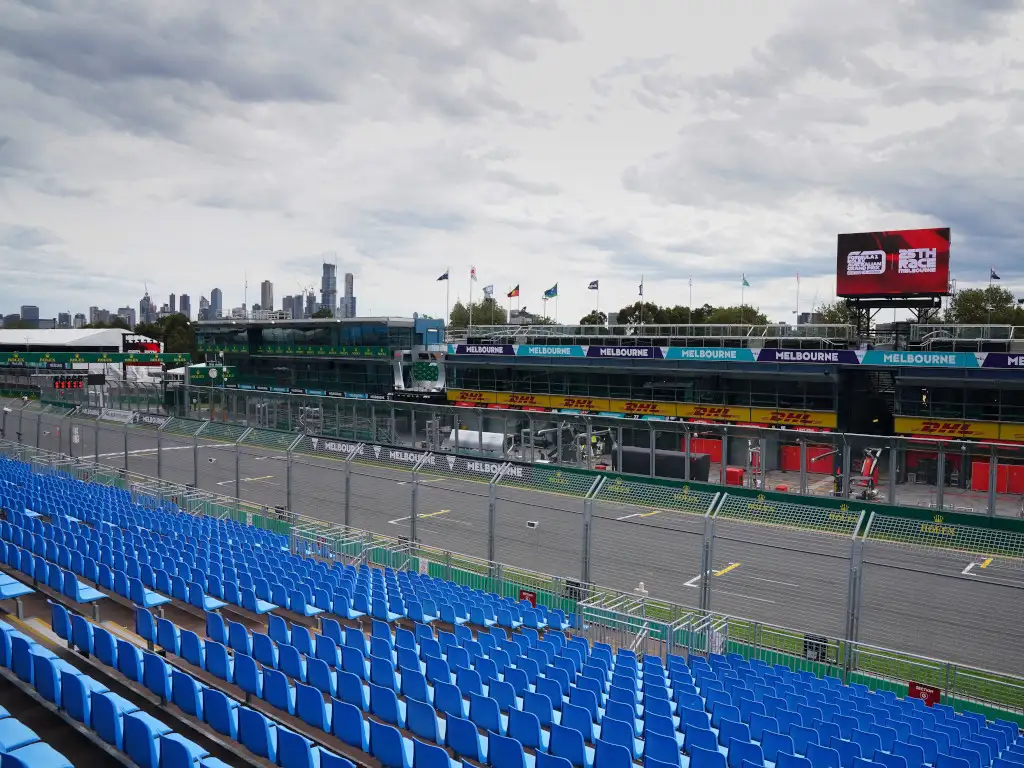 Australian GP empty stands Melbourne PA