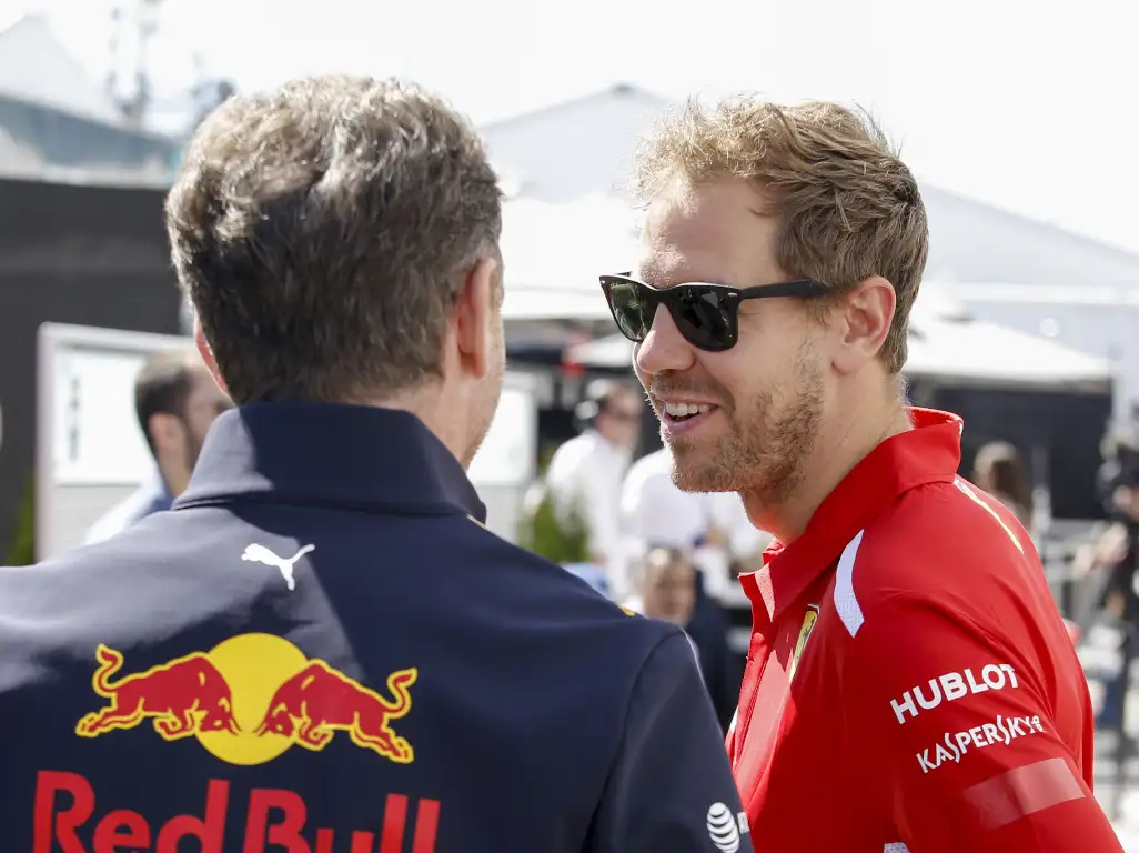 Christian Horner and Sebastian Vettel pa