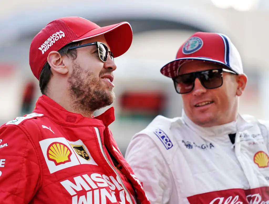 Sebastian Vettel and Kimi Raikkonen chilled