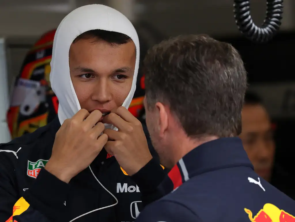 Alexander Albon and Christian Horner