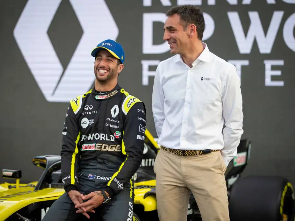 Daniel Ricciardo and Renault team principal Cyril Abiteboul