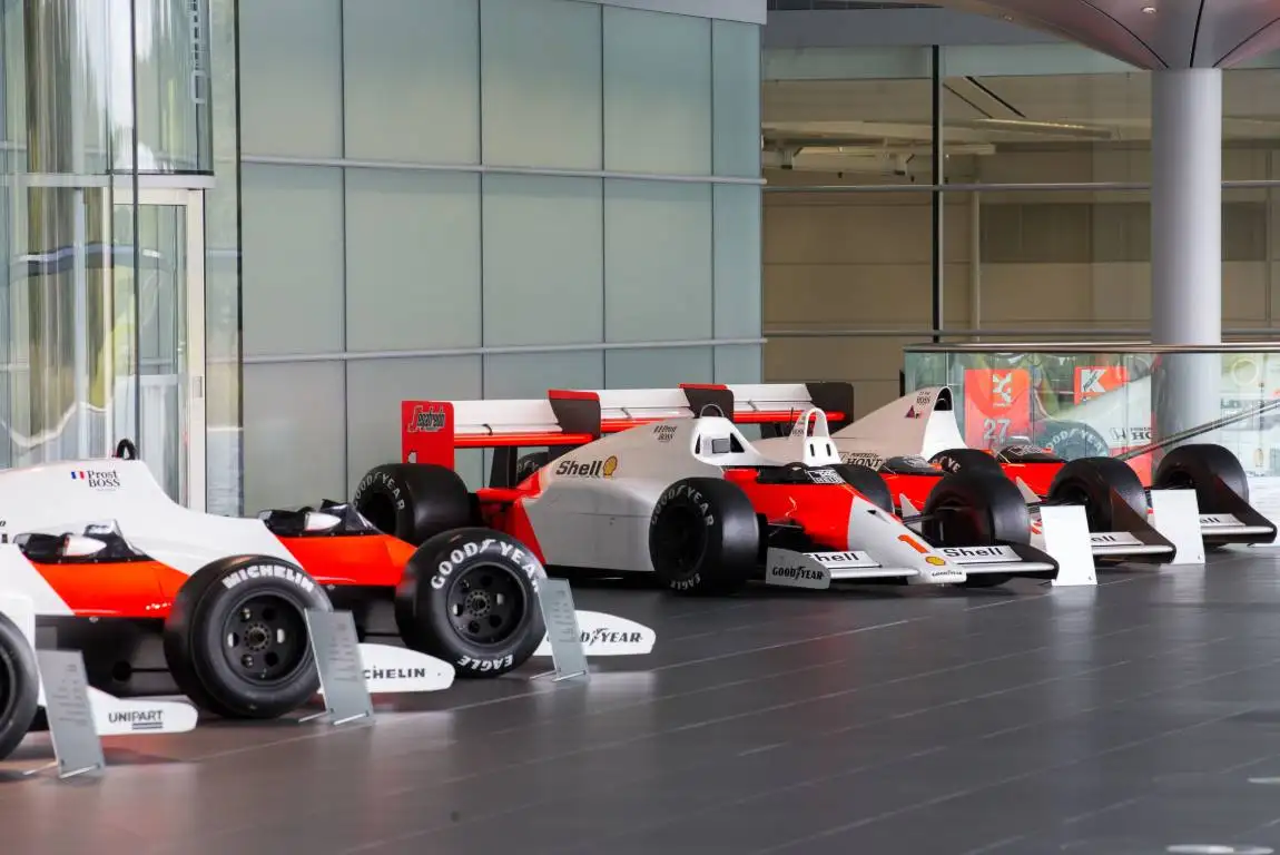 McLaren F1 cars on display at their Woking HQ