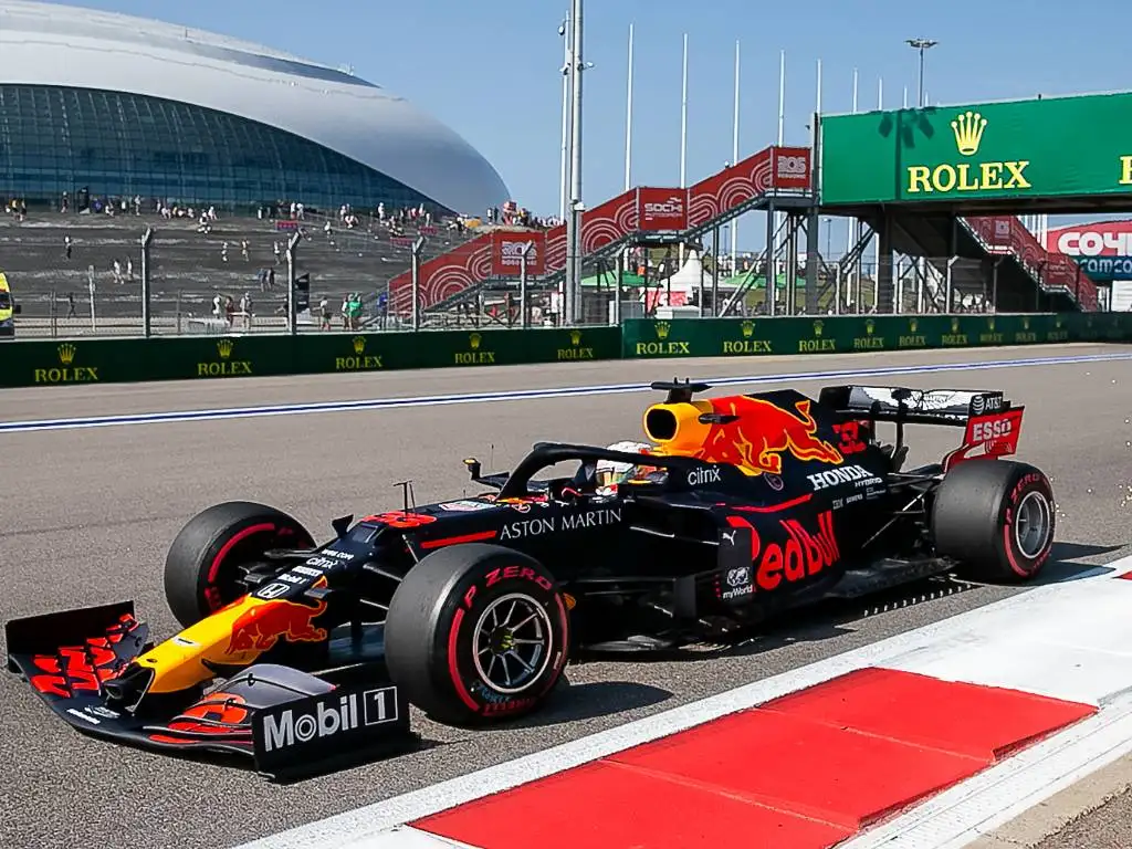 Max Verstappen Red Bull Honda at the Russian Grand Prix