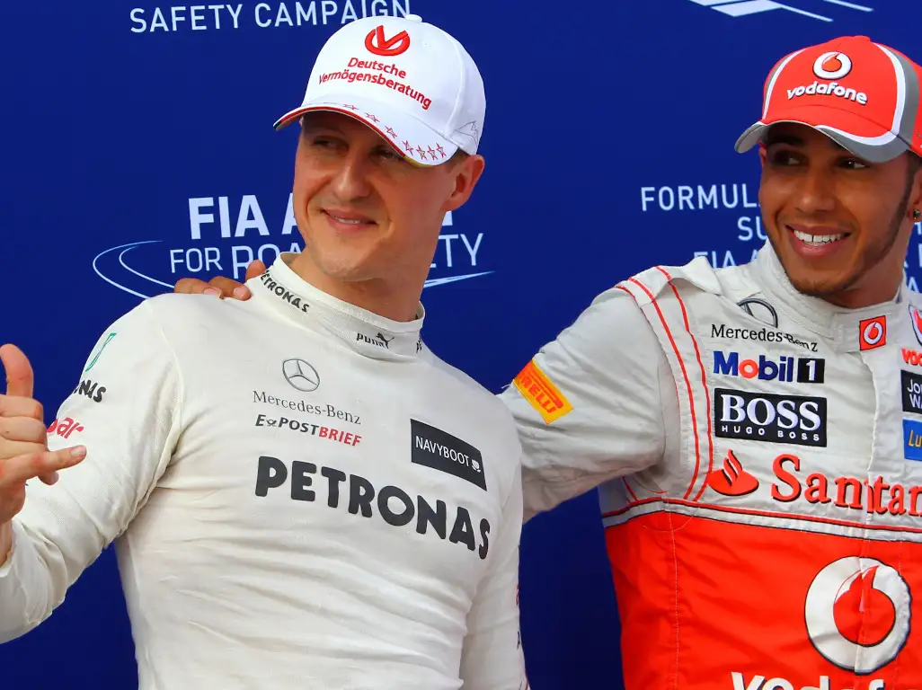 Michael Schumacher and Lewis Hamilton