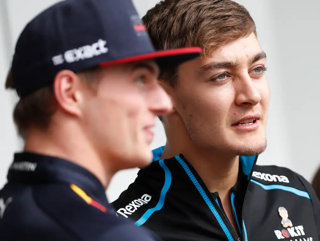 Max Verstappen and George Russell