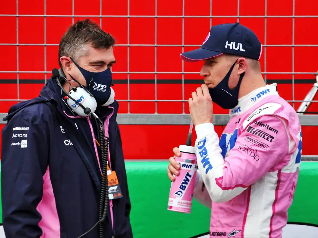 Nico Hulkenberg with Bradley Joyce of Racing Point